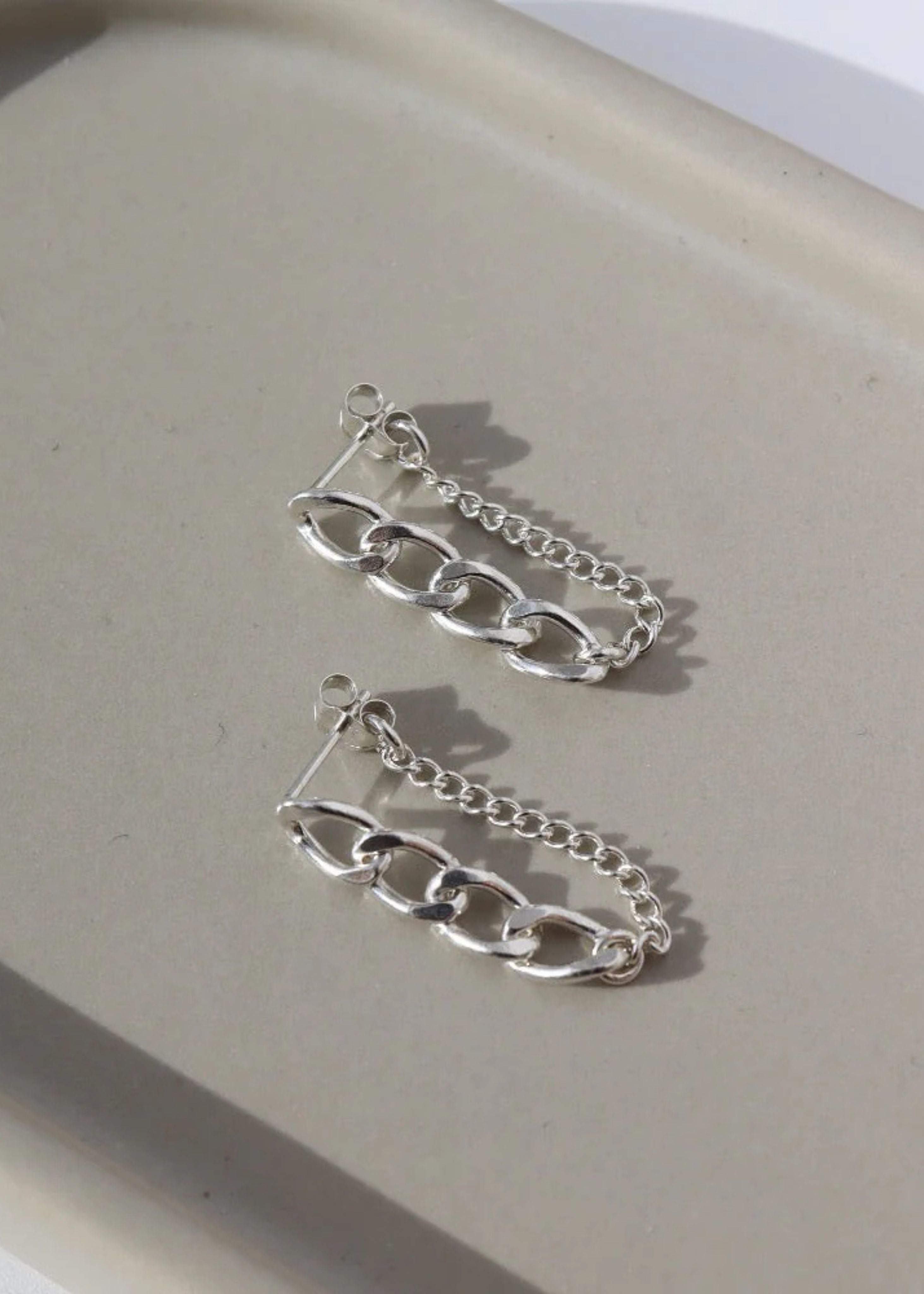 Alex chain studs, silver