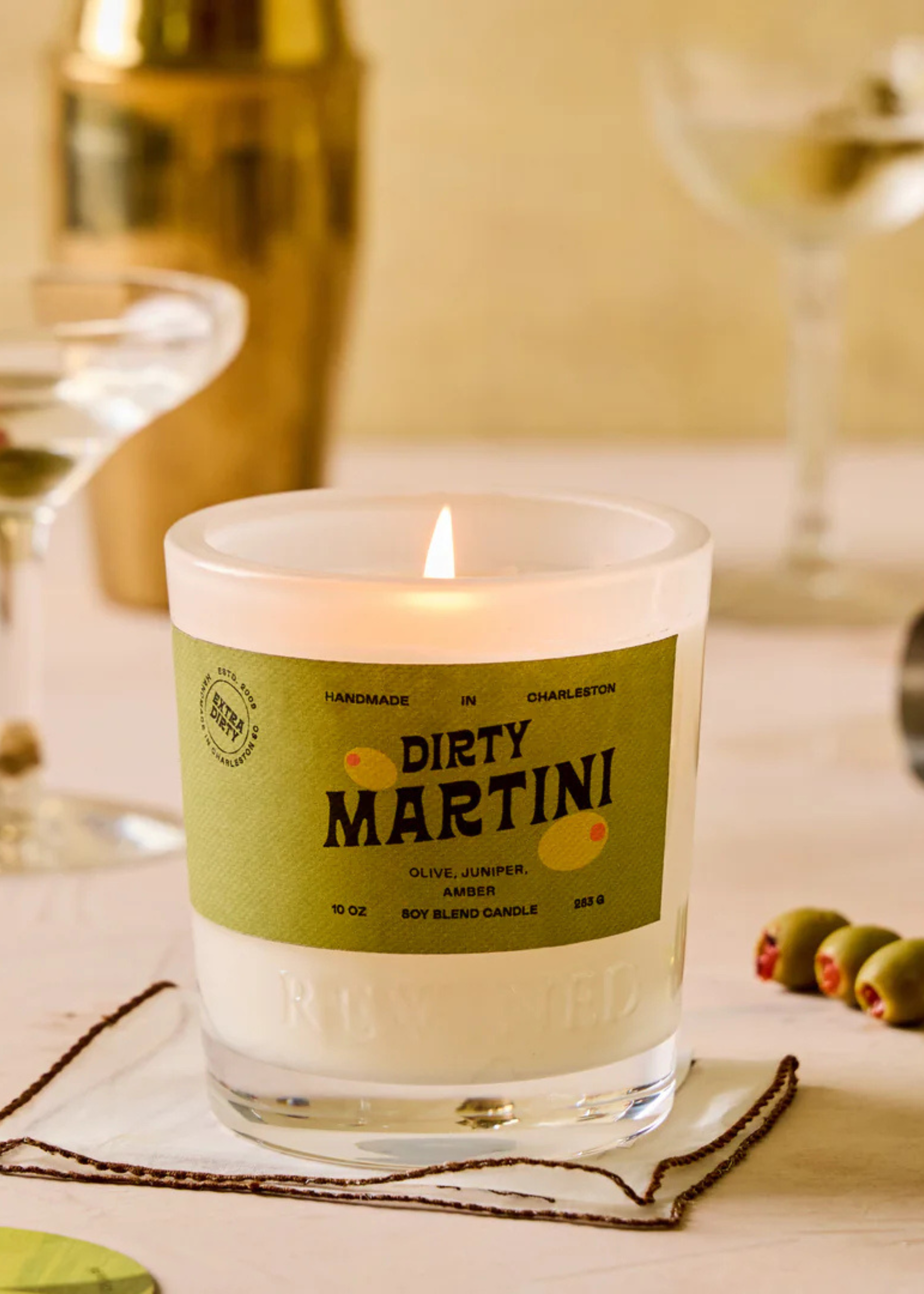 Dirty martini candle