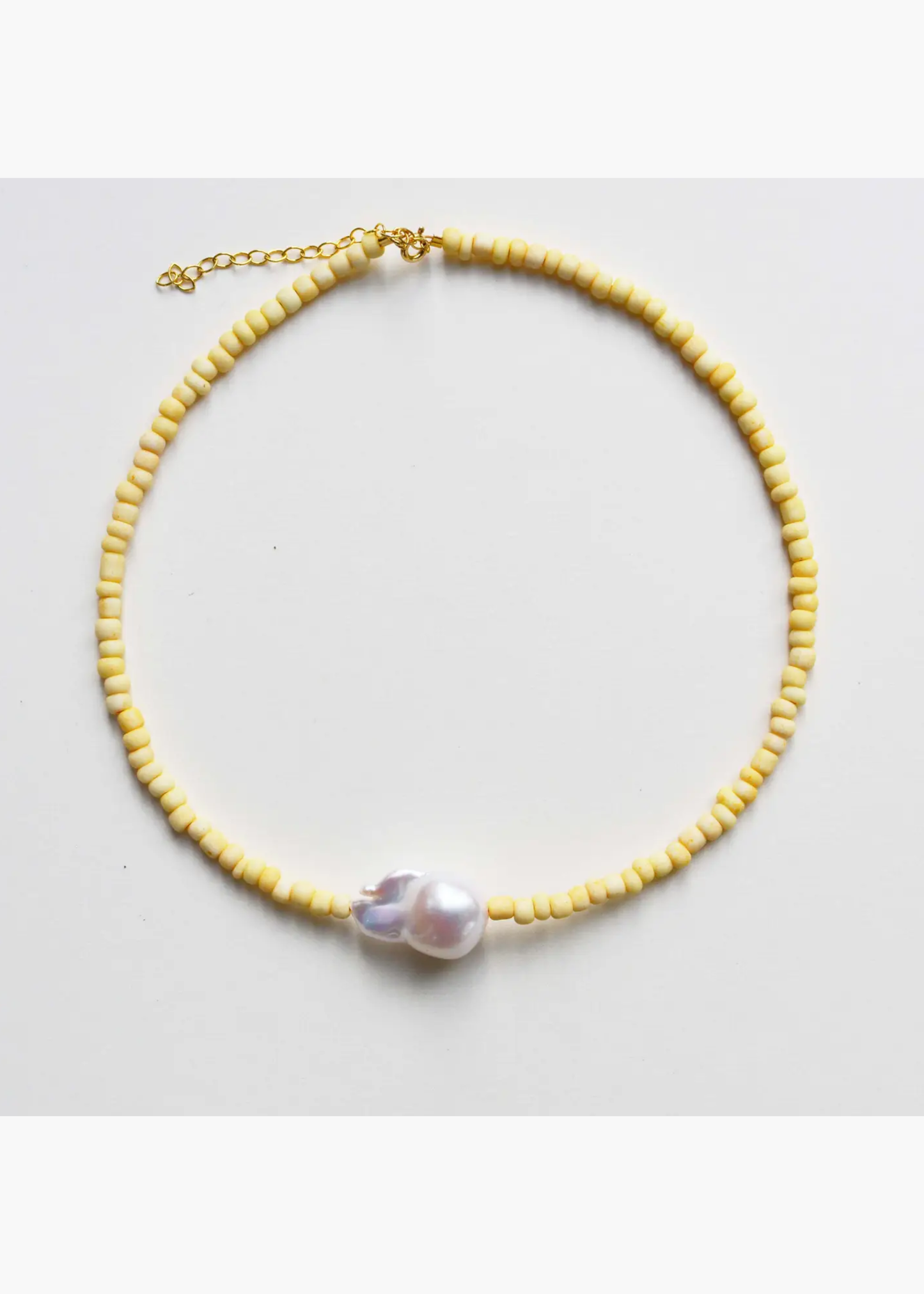 Gemma pearl necklace, butter