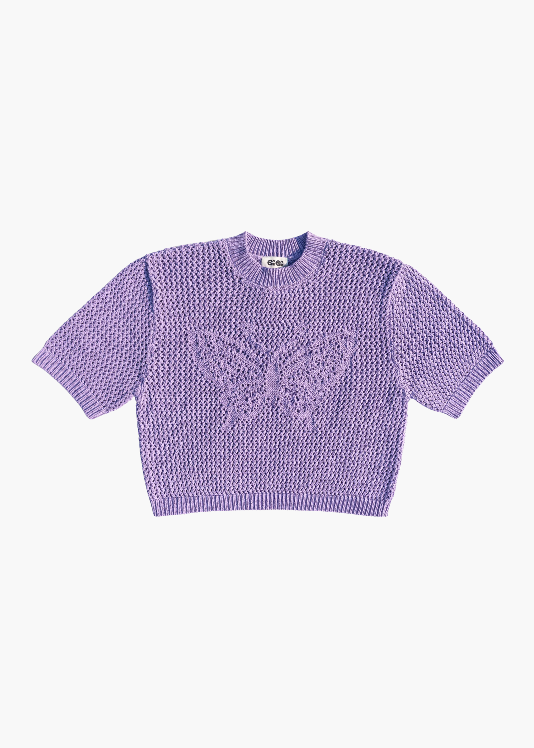 Butterfly knit t-shirt, violet