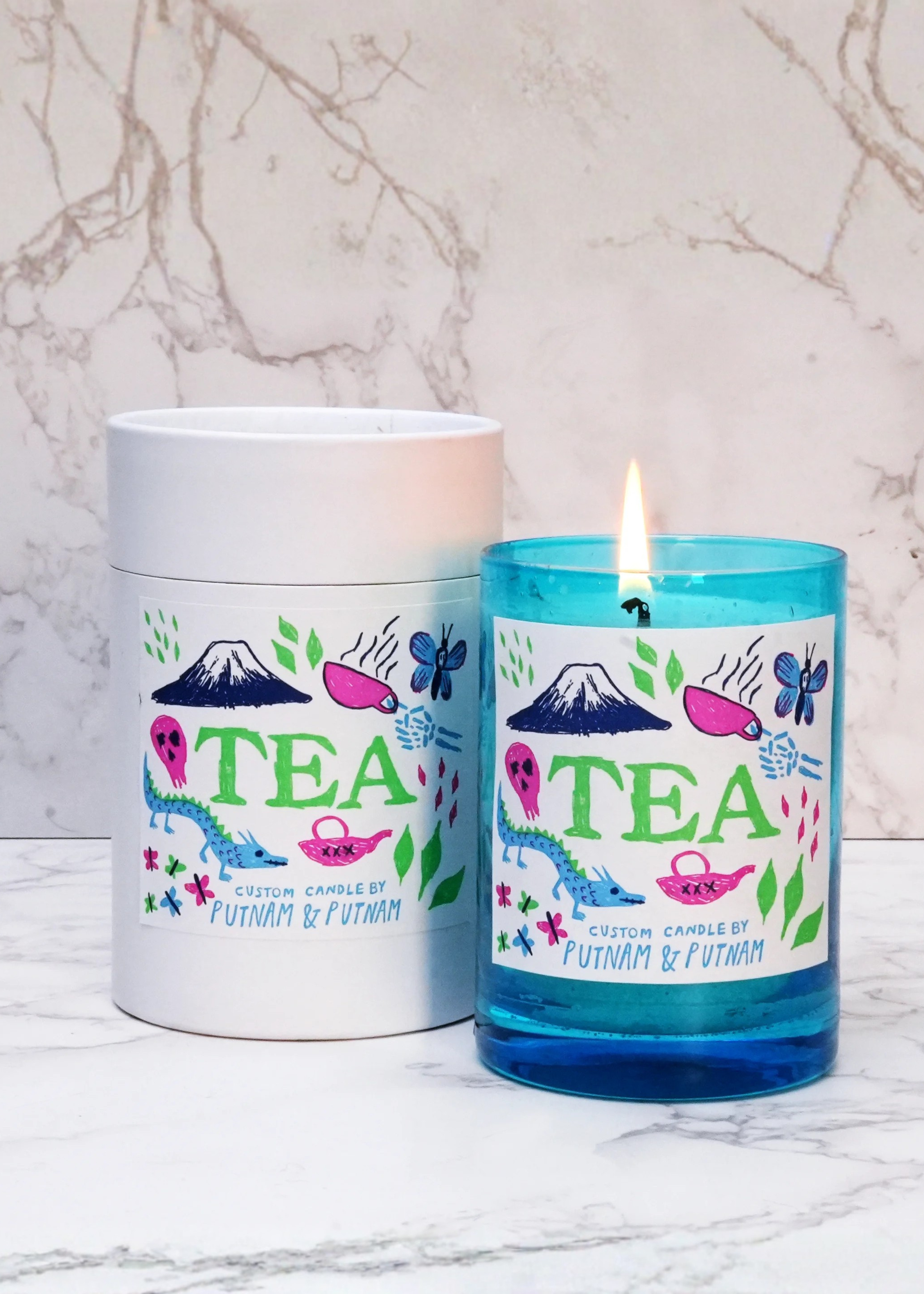 Tea wooden wick candle