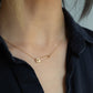 Safety pin necklace, 14K yellow gold