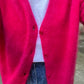 Cashmere brushed v-neck cardigan, hot pink