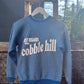 Neighborhood postcard upcycled sweatshirt, Cobble Hill