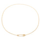 Safety pin necklace, 14K yellow gold