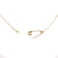 Safety pin necklace, 14K yellow gold