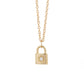 North star padlock necklace, 14k yellow gold