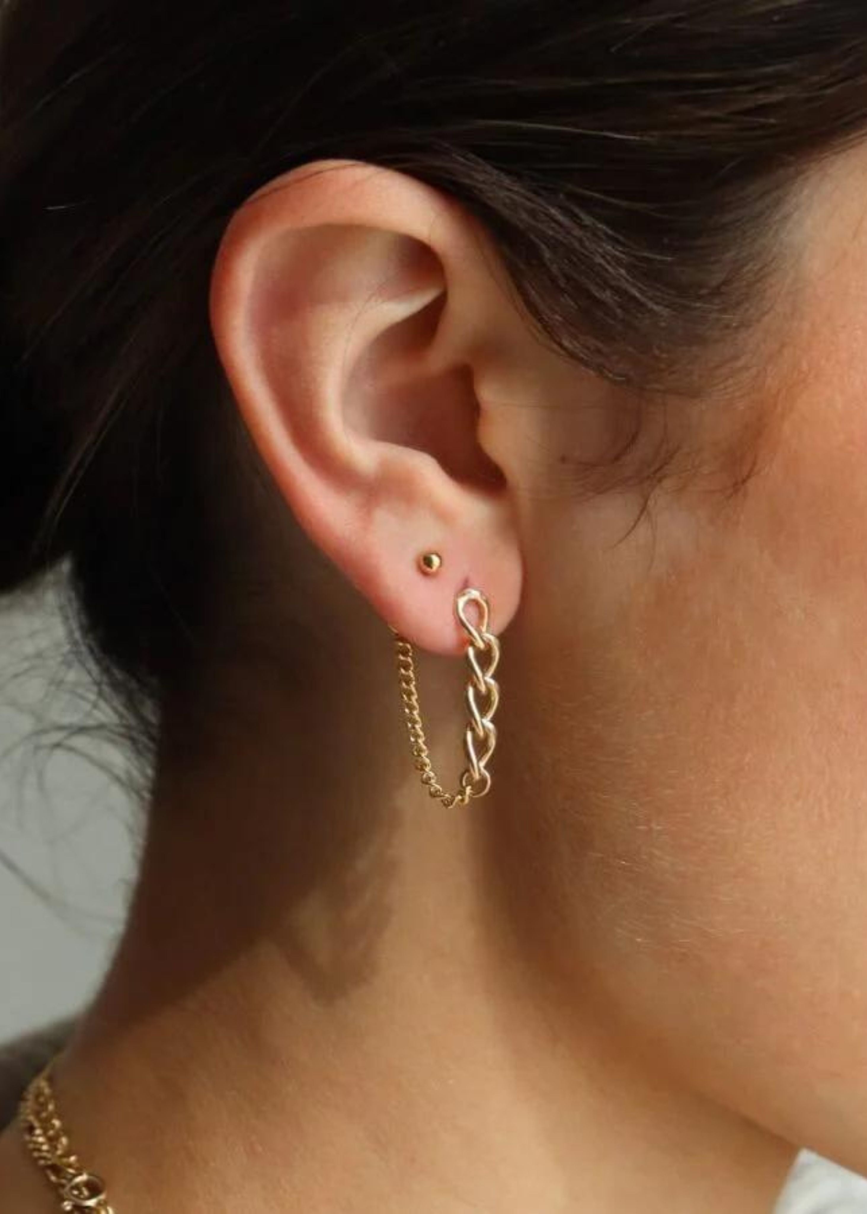 Alex chain studs, gold