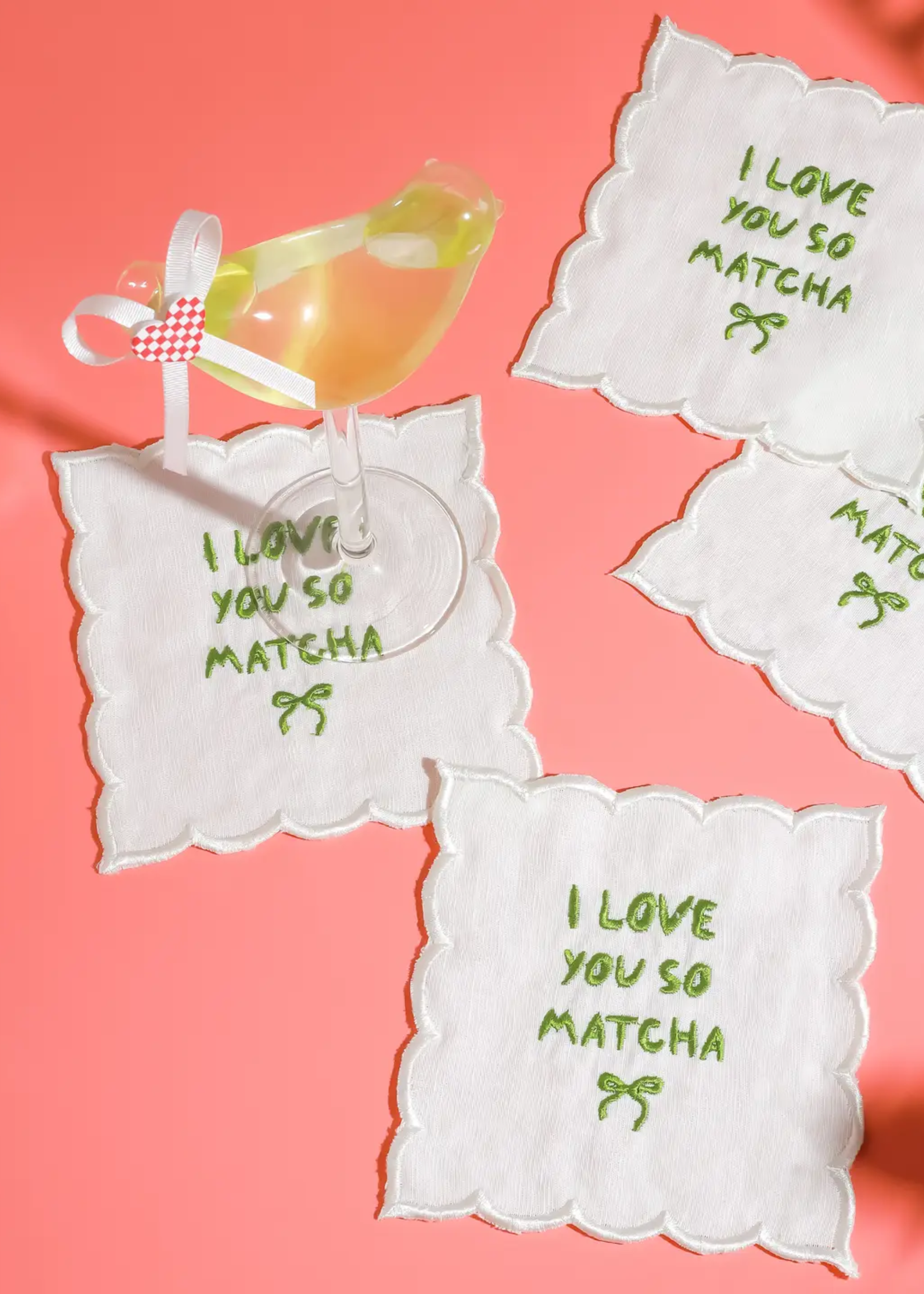 I love you so matcha cocktail napkins