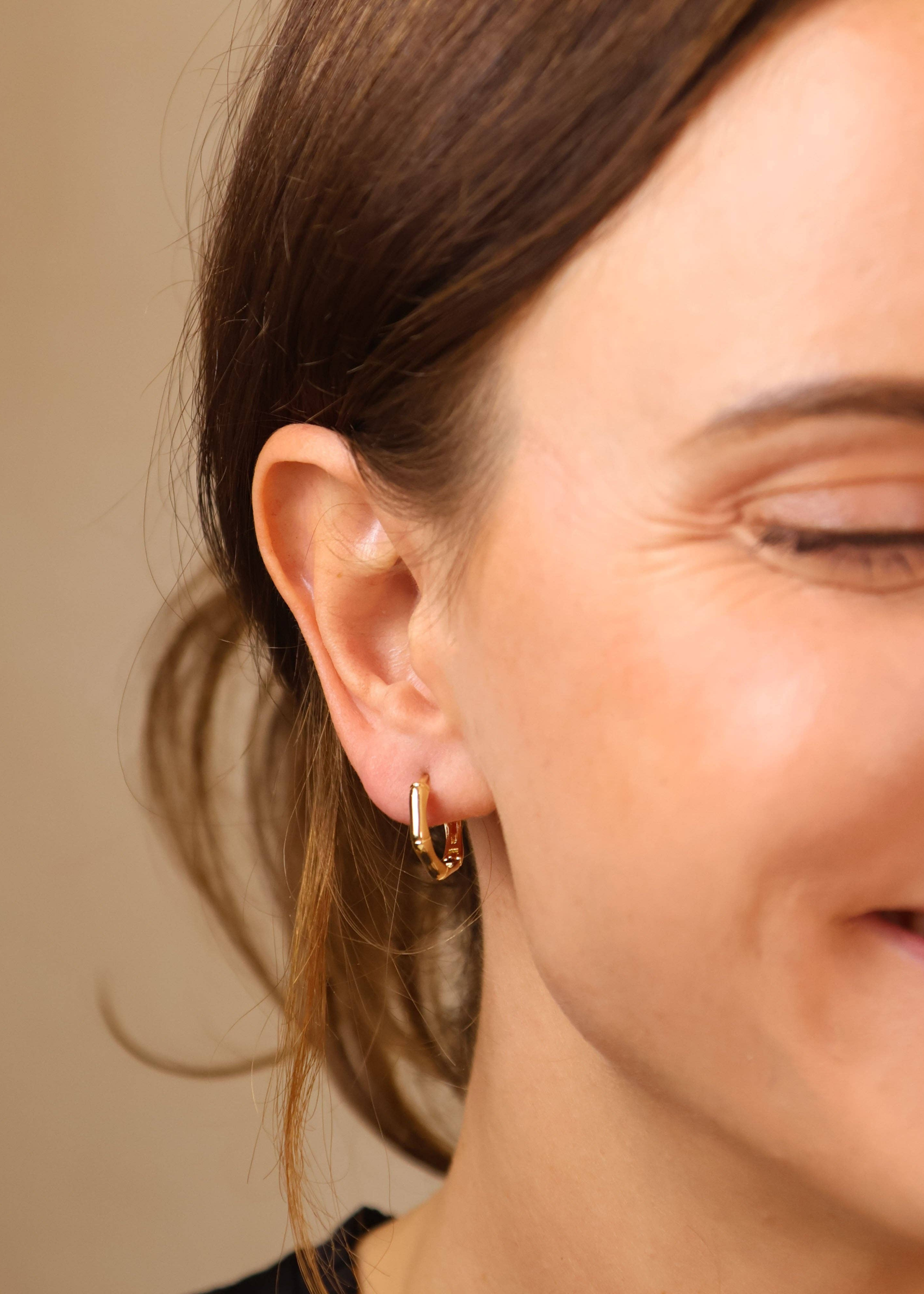 Bamboo hoop earrings, 3 sizes