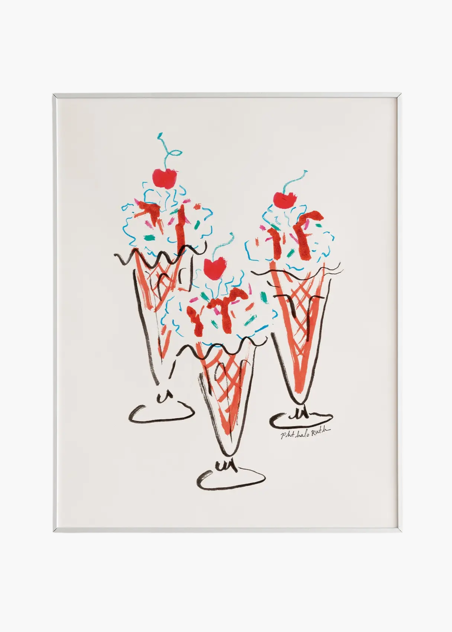 Ice cream sundaes print