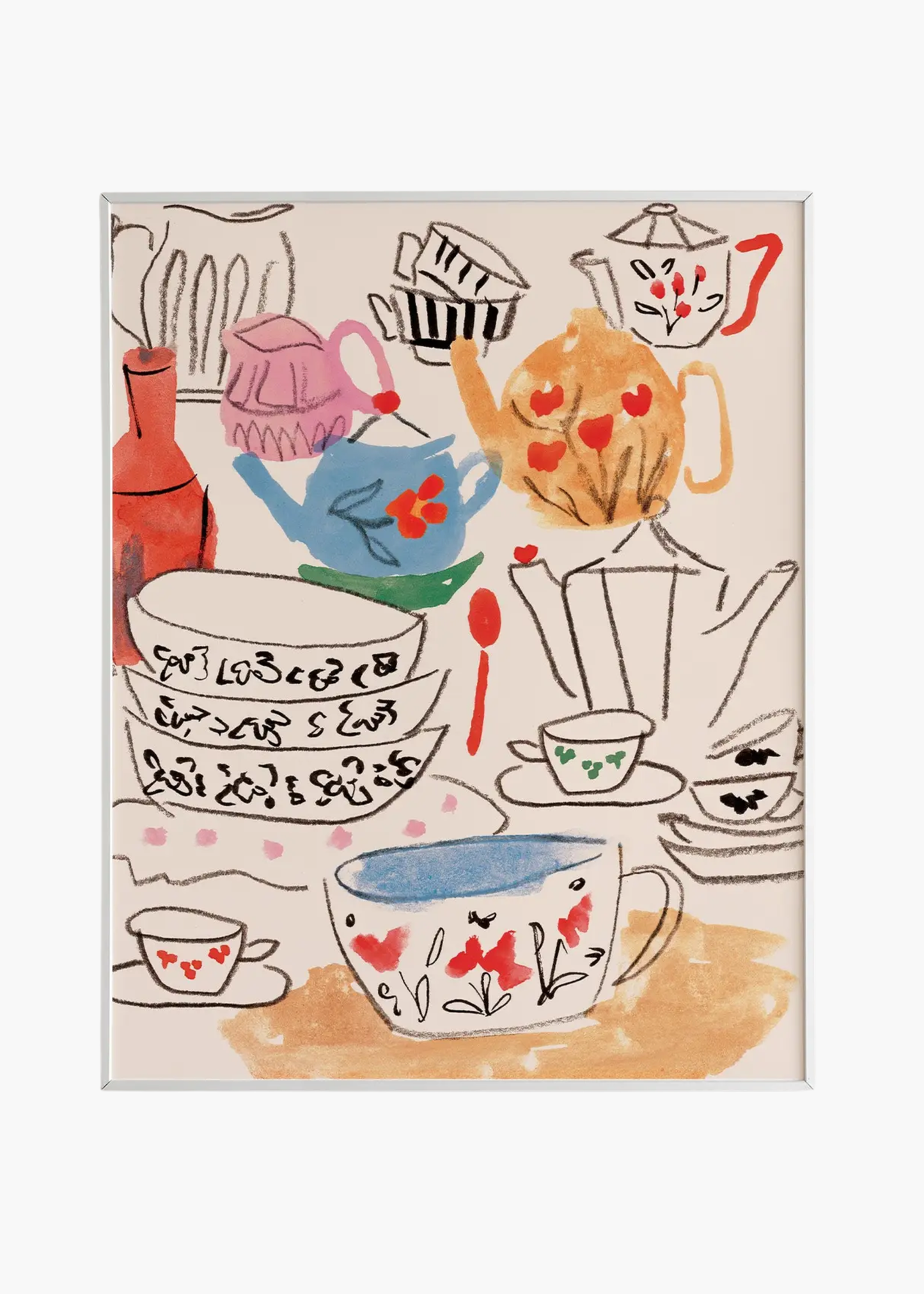 Flea market dishes print