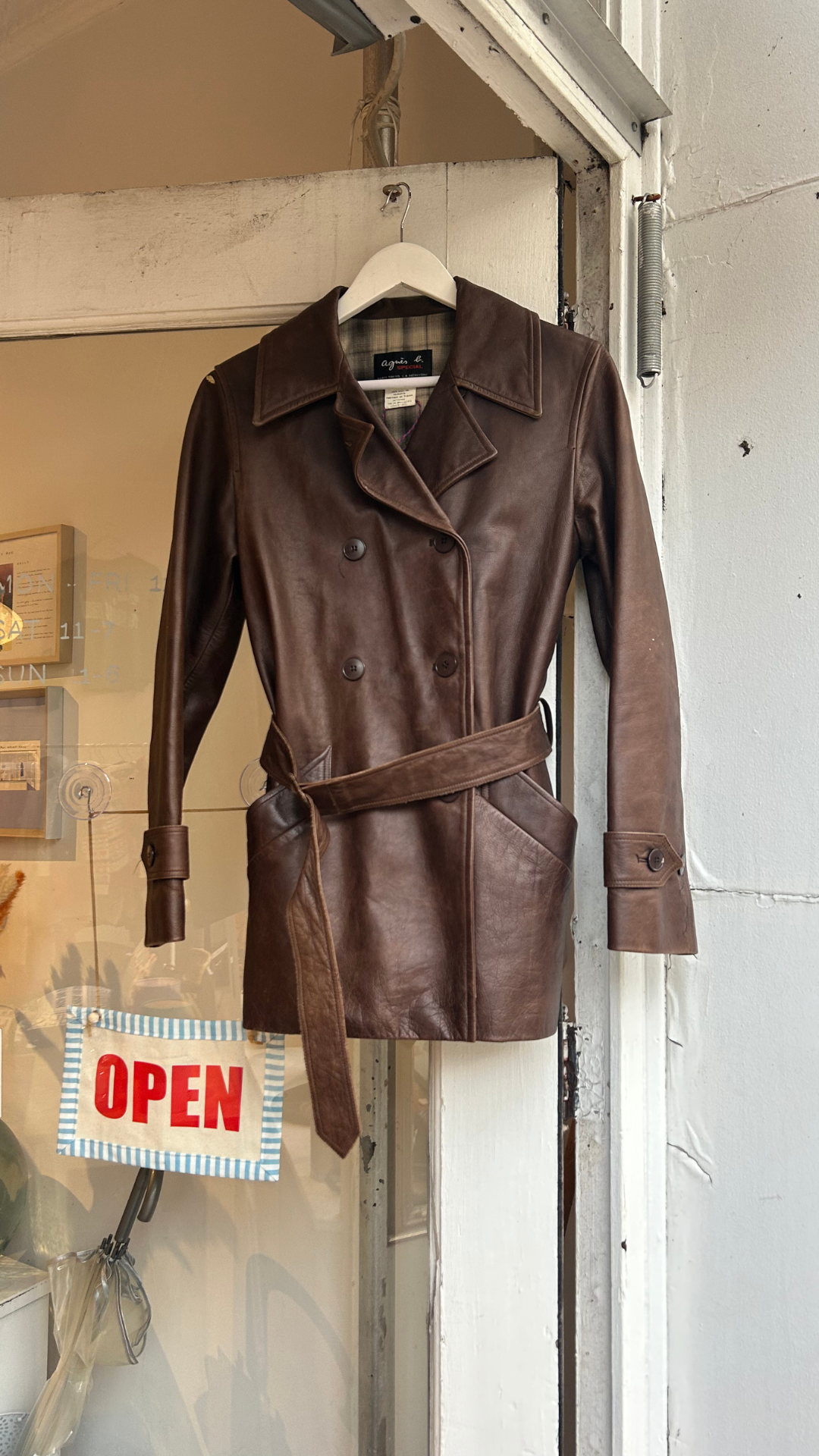 Agnes B. leather jacket, brown