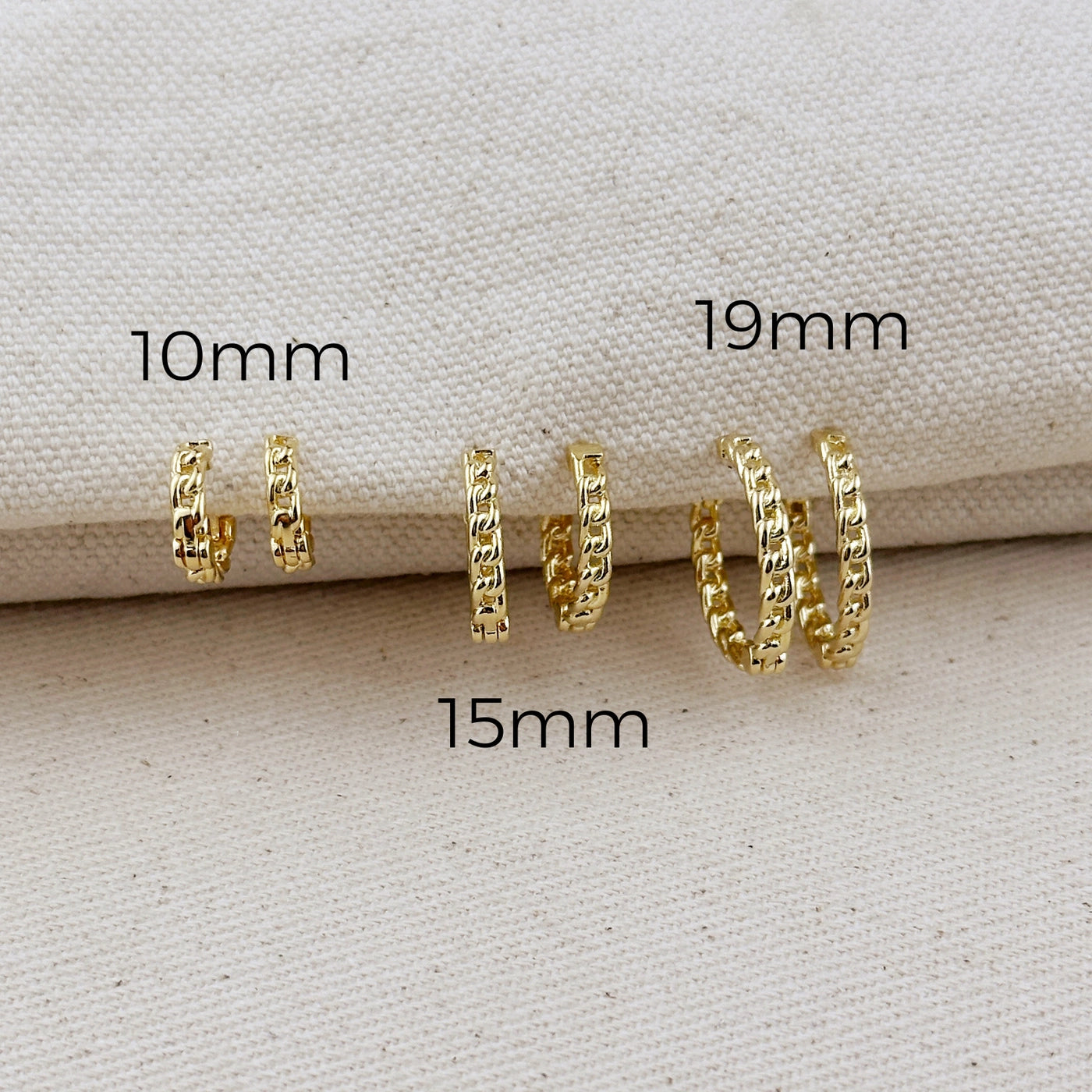 Cuban chain clicker hoop earrings