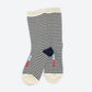 Cole Black and White Striped Crew Socks