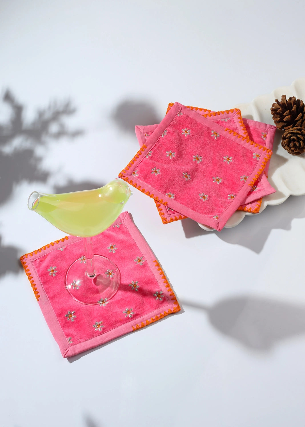 Pink blossom cocktail napkins