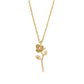 Devotion rose necklace, 14k yellow gold