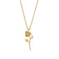 Devotion rose necklace, 14k yellow gold