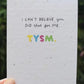 Plantable TYSM card