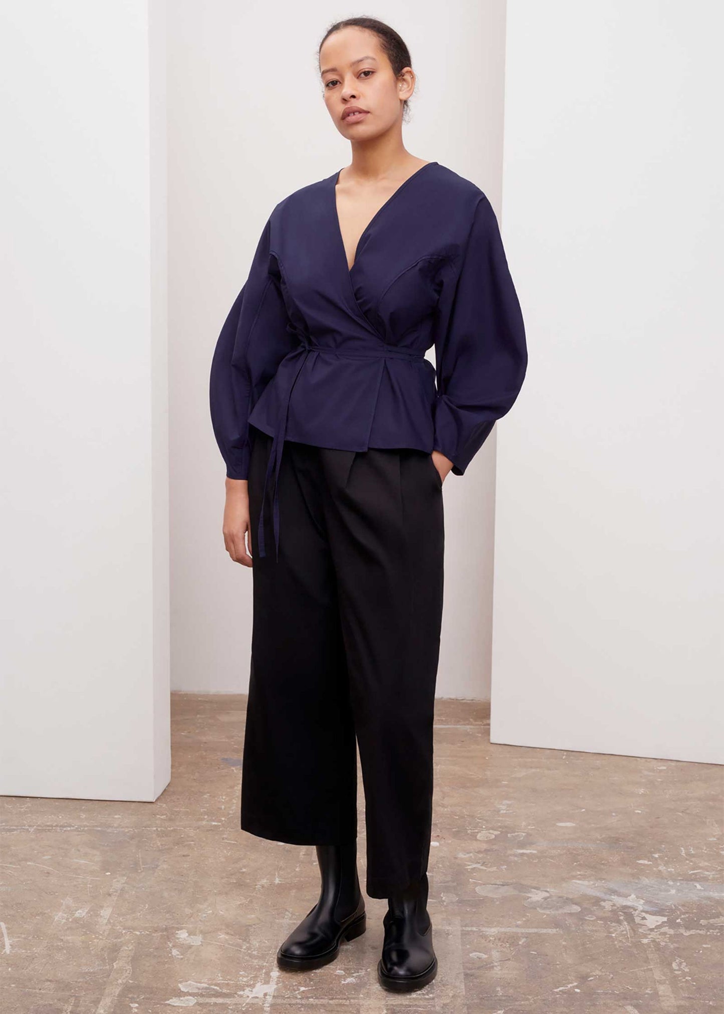 Sculptured wrap top