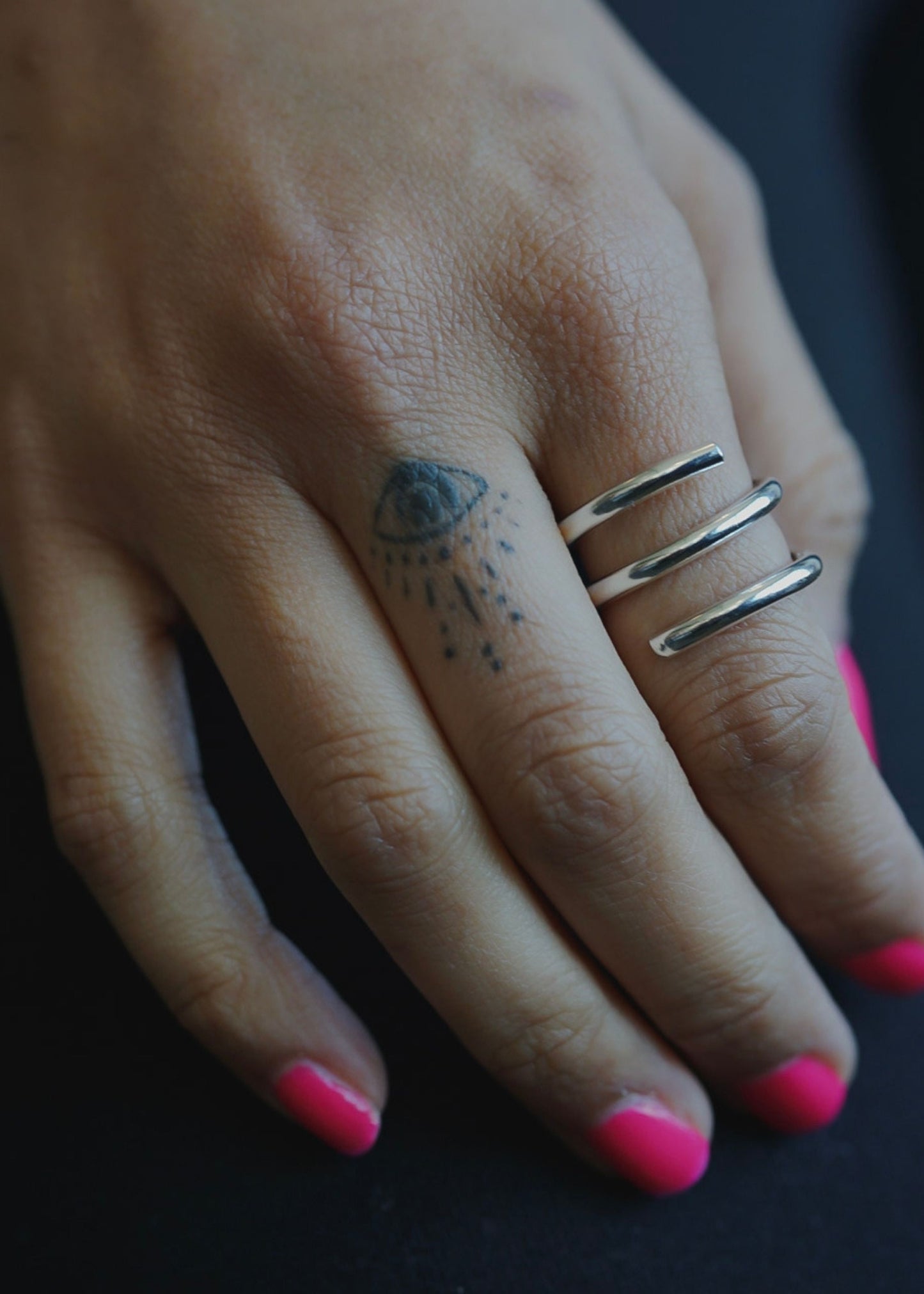 Spiral silver ring