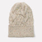 Cable knit hat, speckled natural
