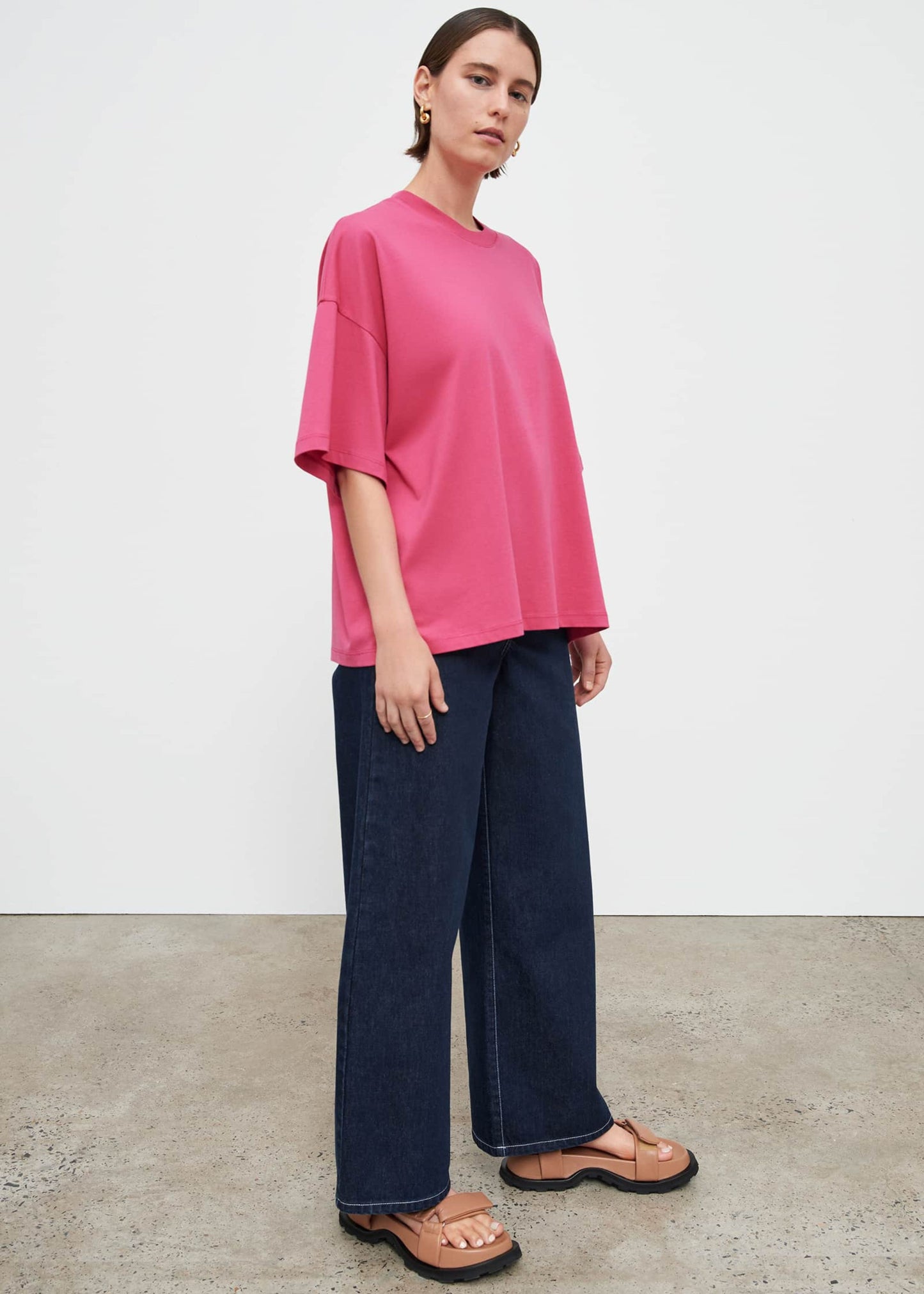 Oversized boxy tee, fuchsia