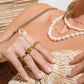 Black twisted stone ring