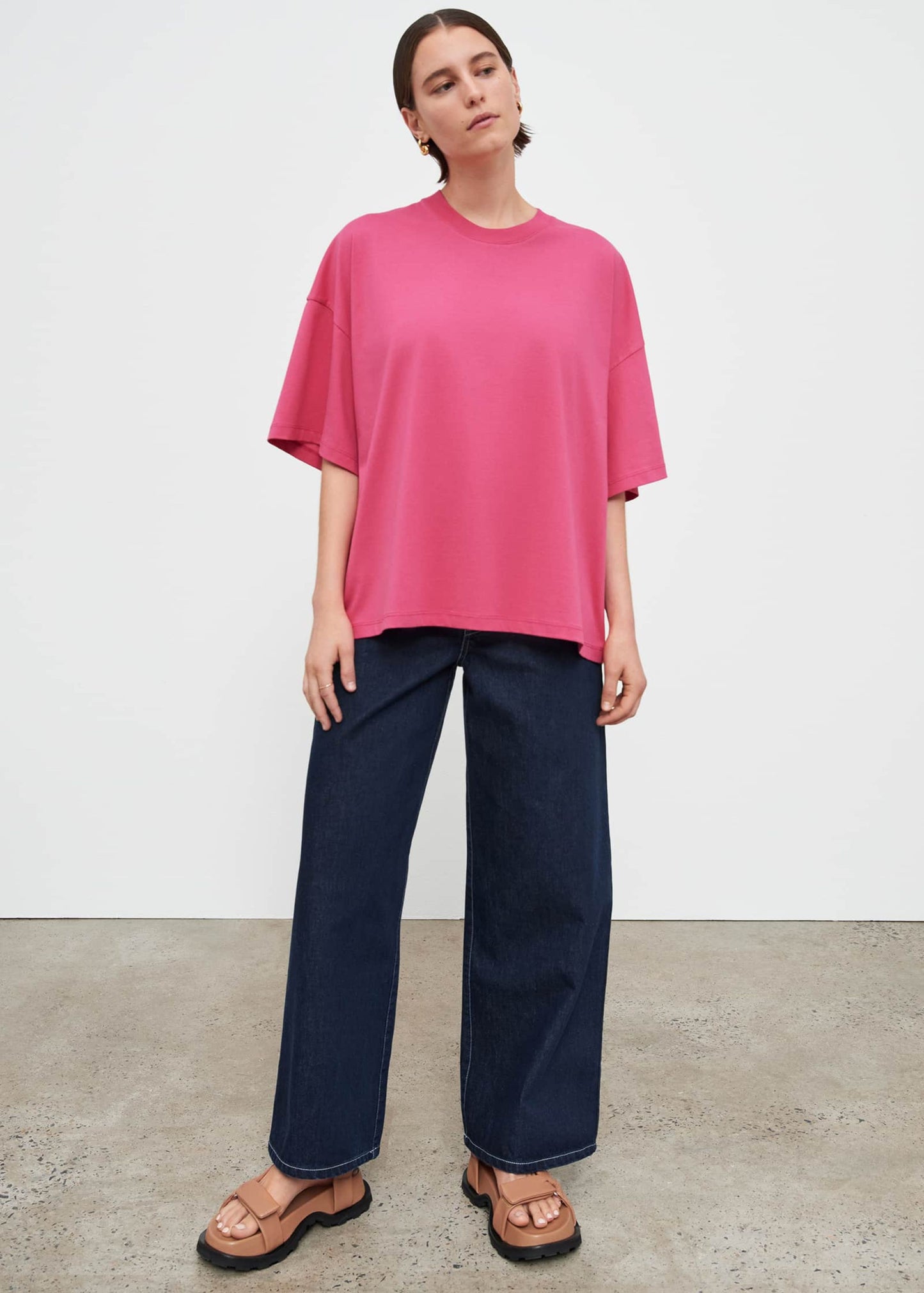 Oversized boxy tee, fuchsia