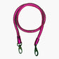 Metallic pink hand-braided leather strap