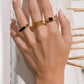 Black twisted stone ring