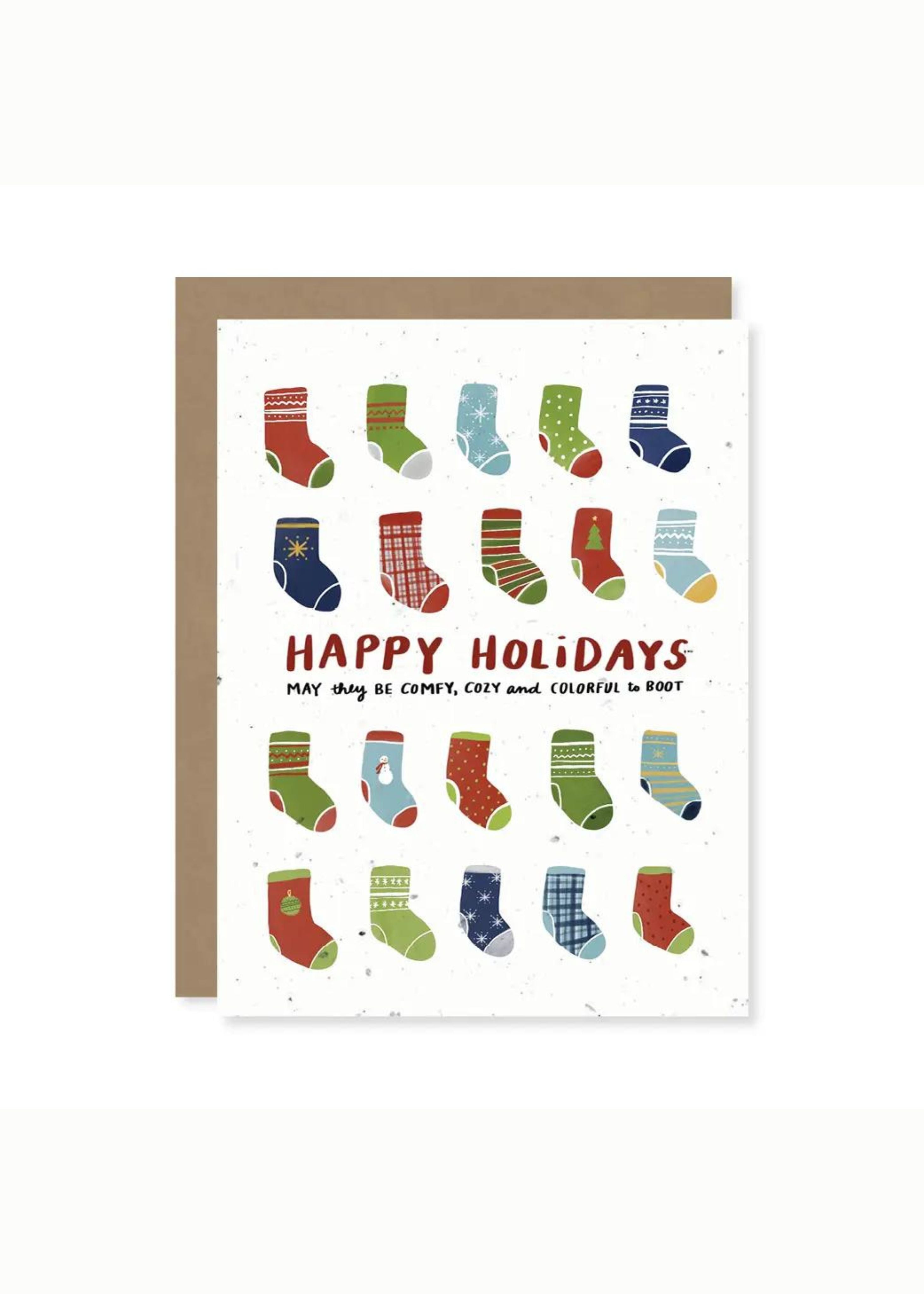 Plantable holiday socks card