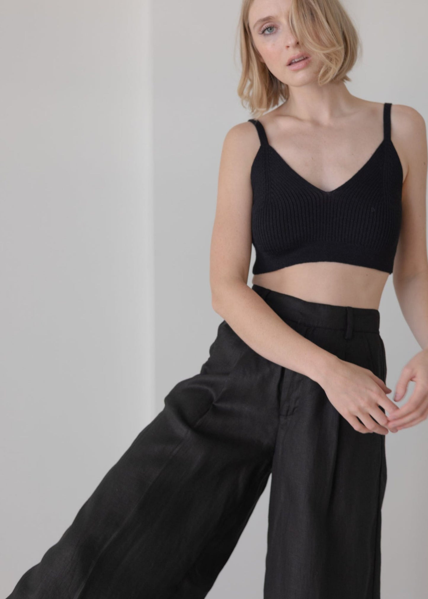 Knitwear bralette, black