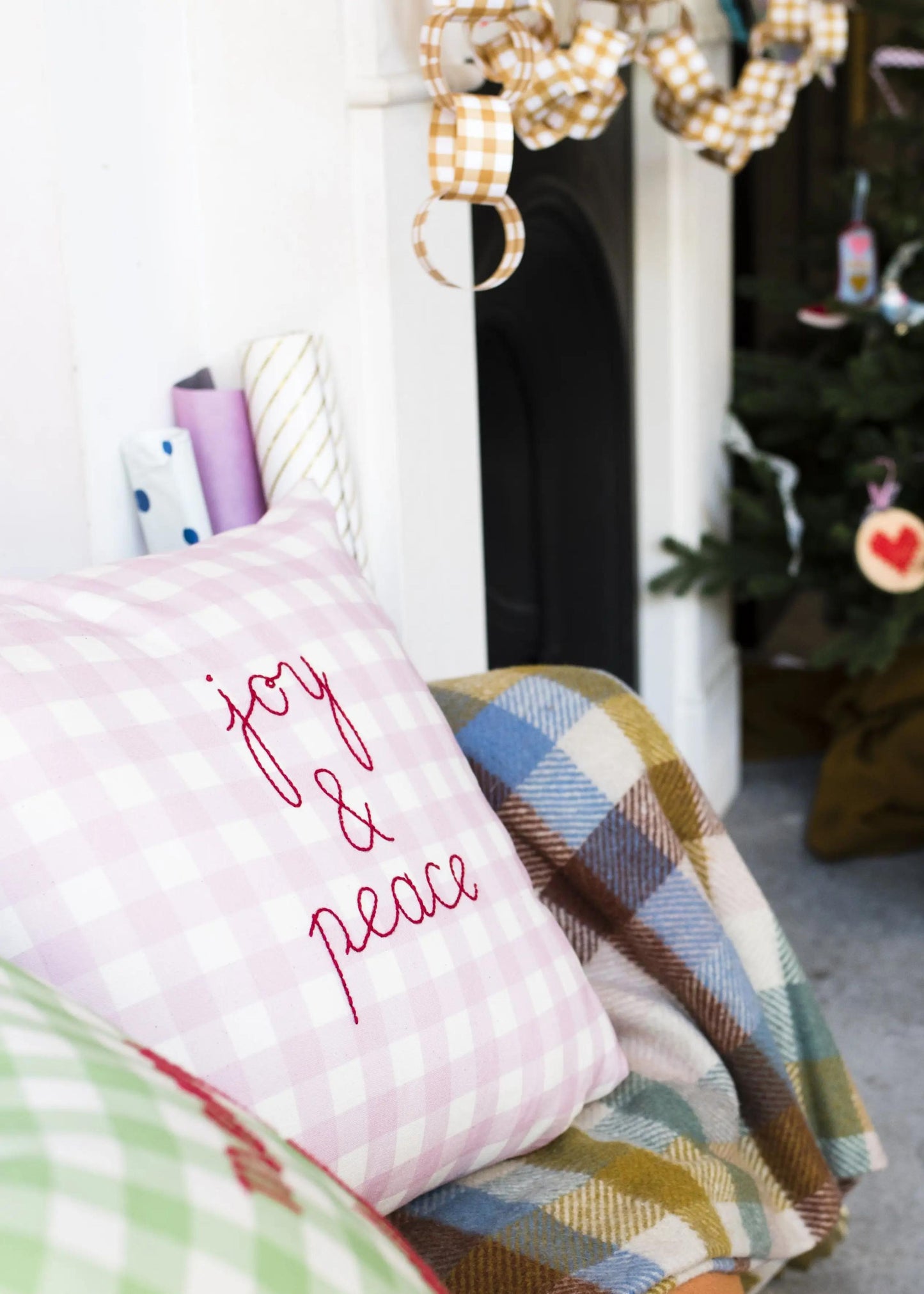 Stitch your own cushion kit, joy and peace