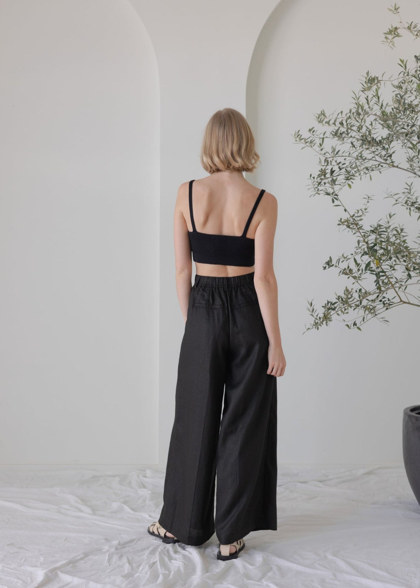 Knitwear bralette, black