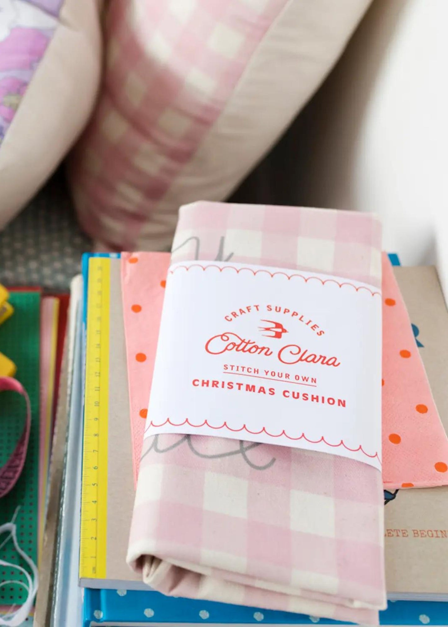 Stitch your own cushion kit, joy and peace