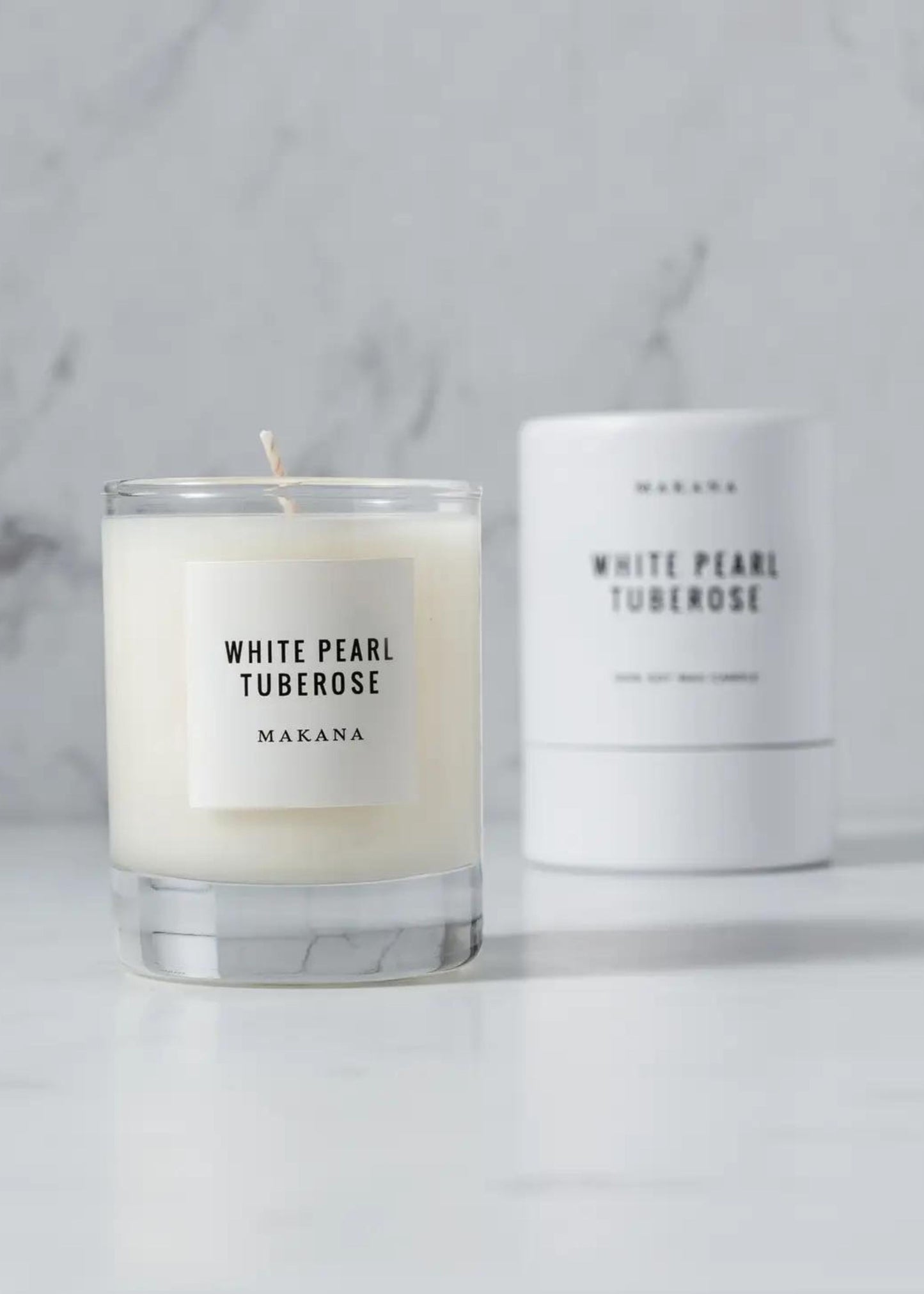 White pearl tuberose candle, petite