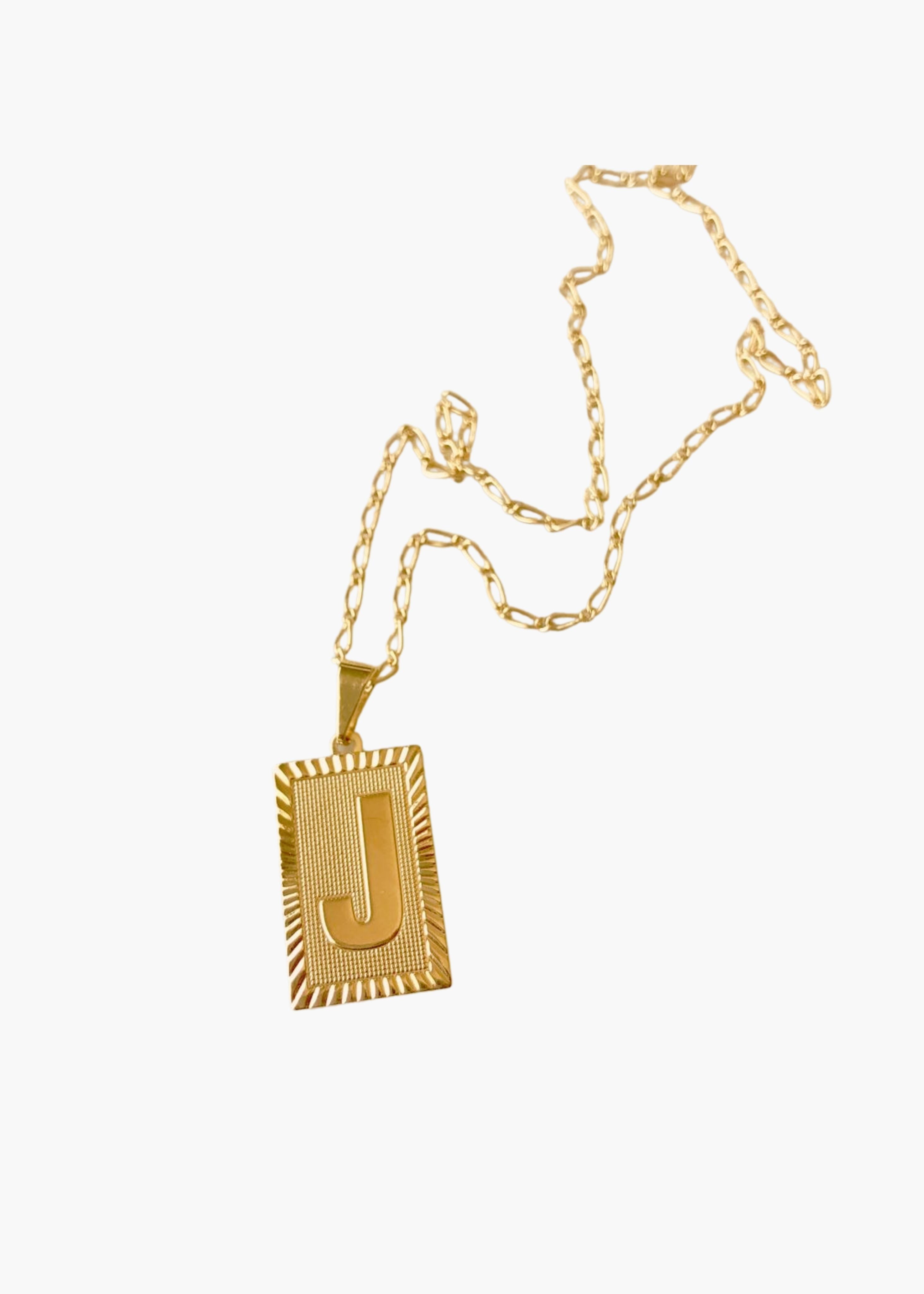 Vintage initial pendant necklace