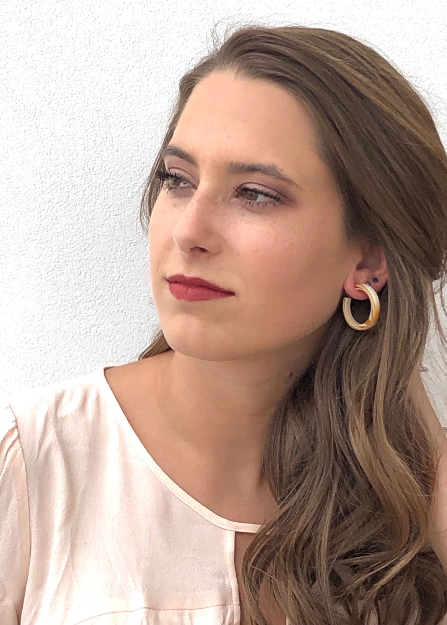 Pin up hoops, marbled tortoise and cream
