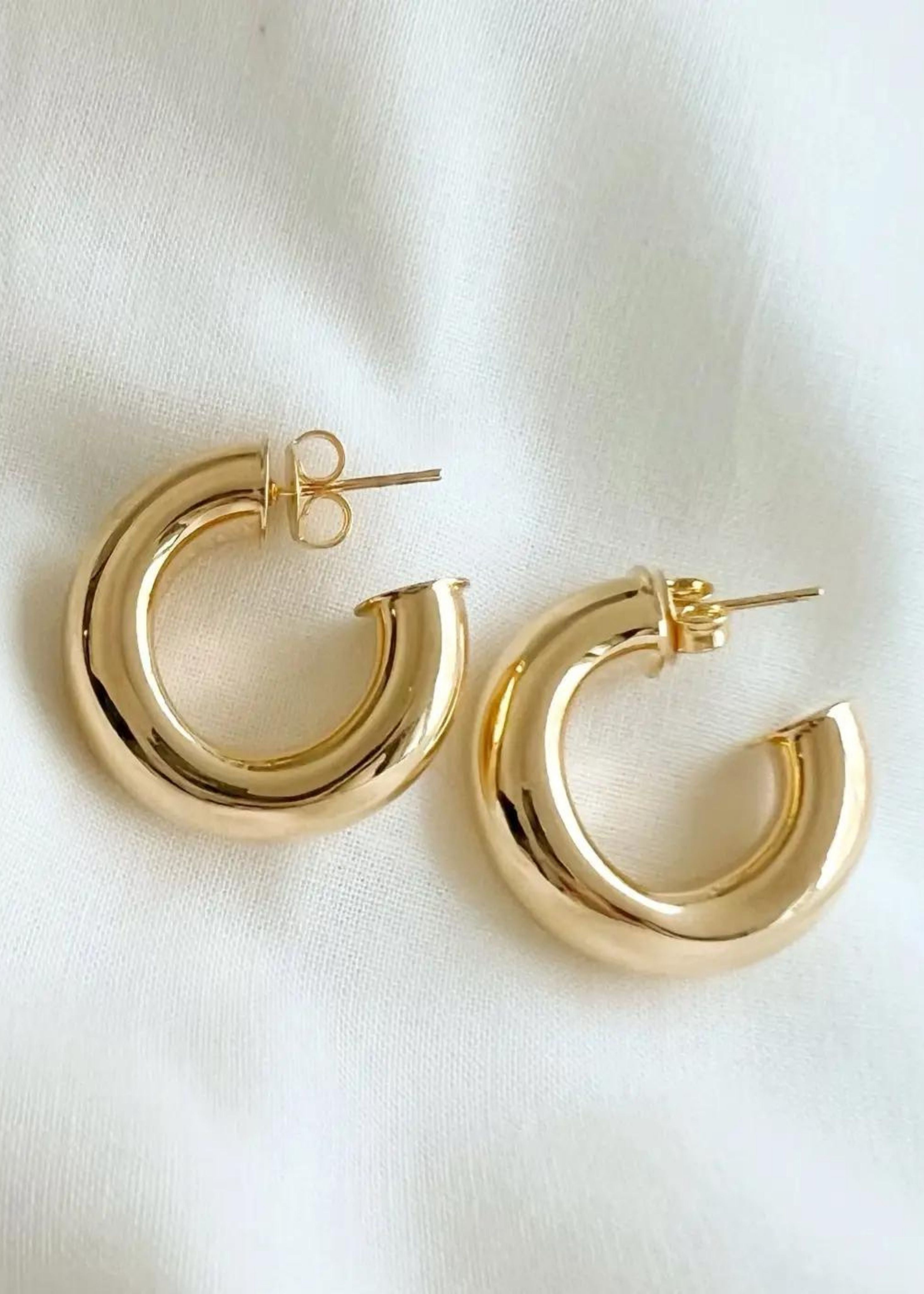 Ellie chunky tube hoop earrings