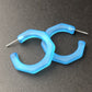 Kay hoops, frosted aqua blue