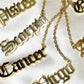Zodiac nameplate necklace
