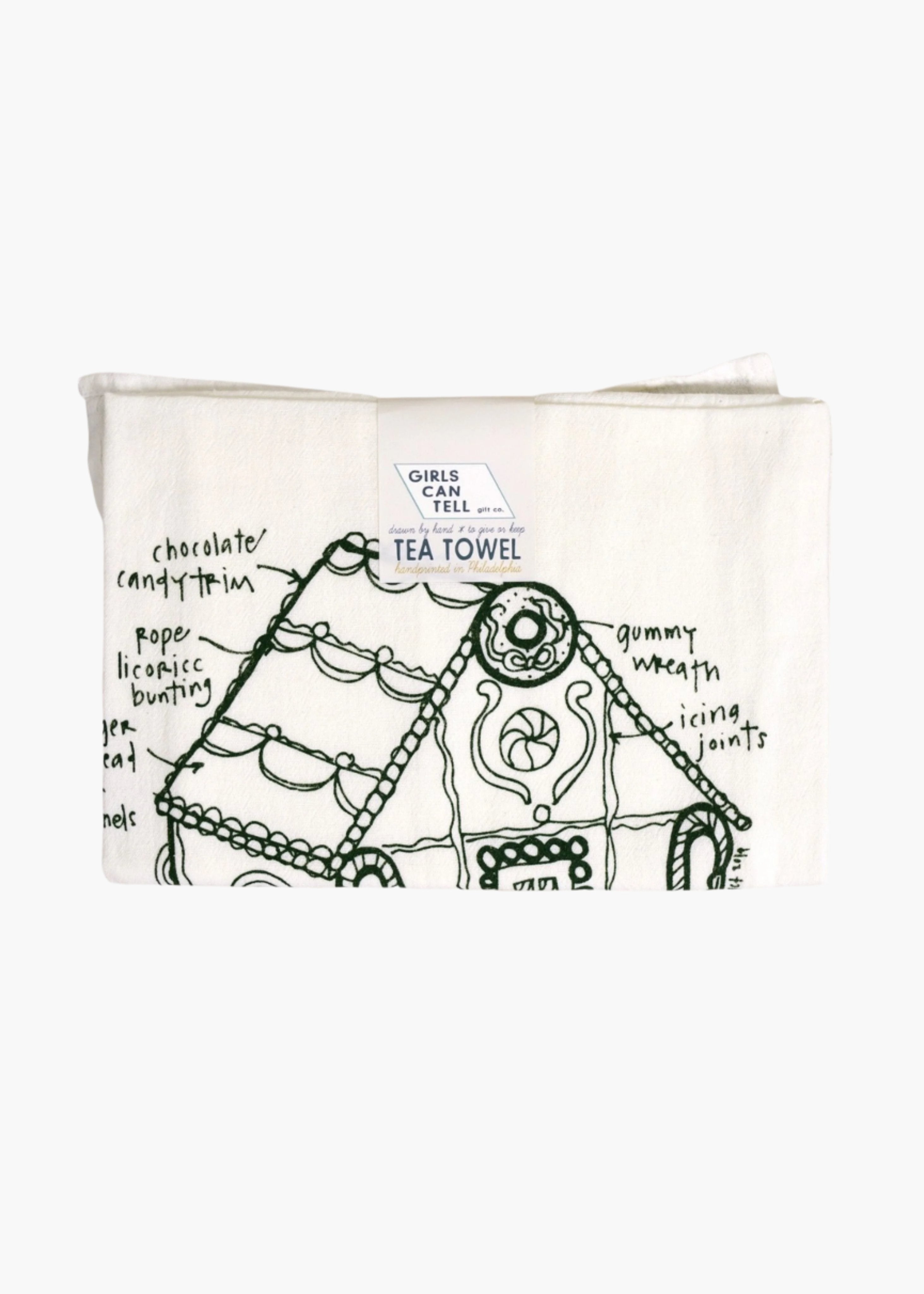 Gingerbread house tea towel