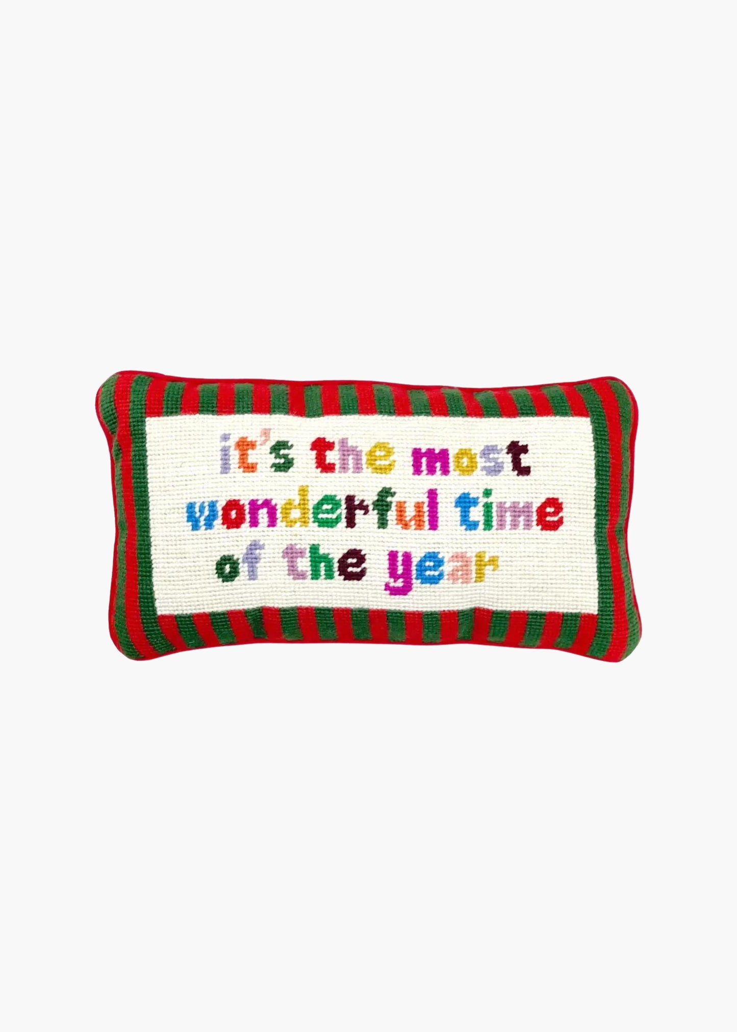 Needlepoint pillow, most wonderful time of year
