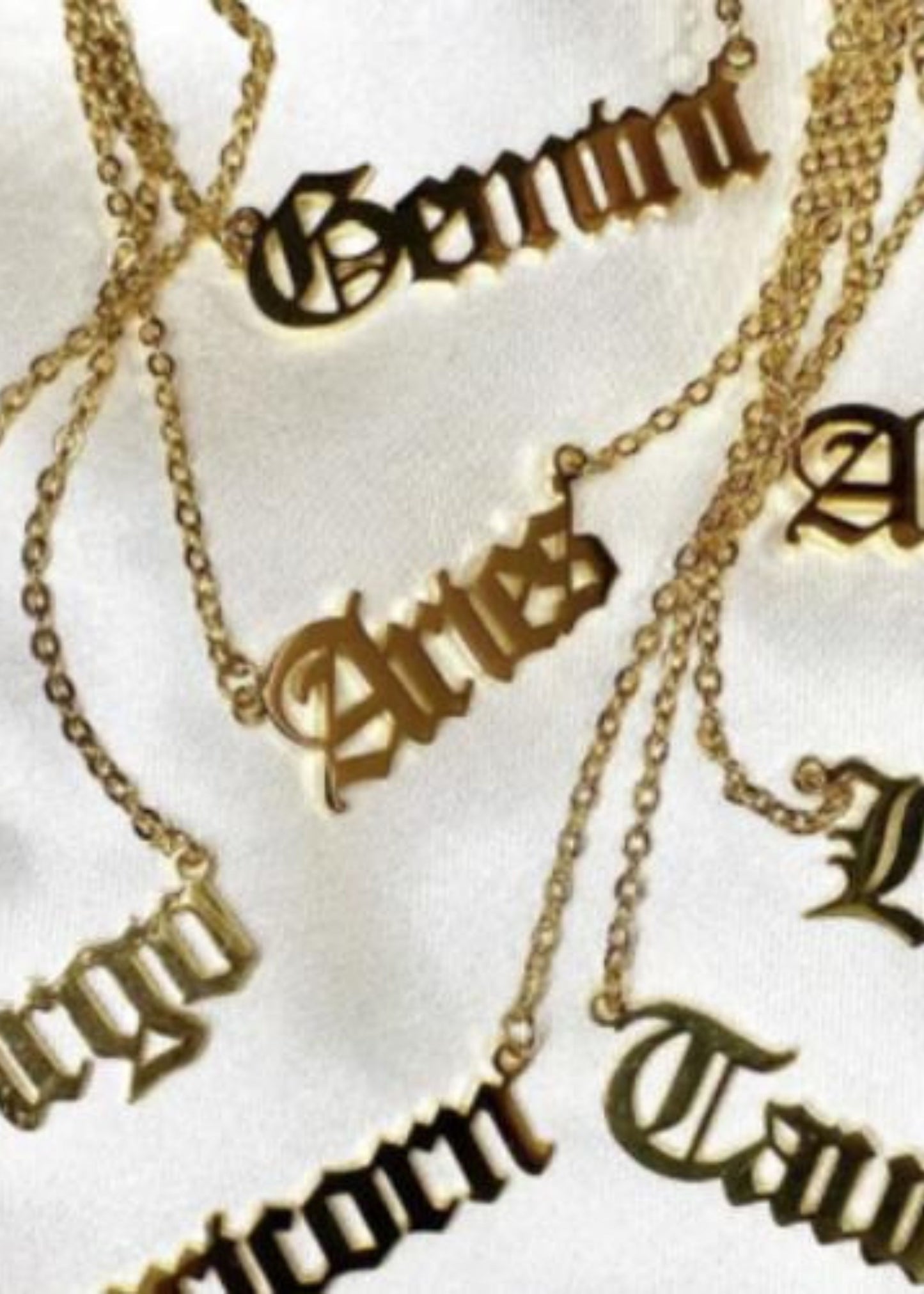 Zodiac nameplate necklace