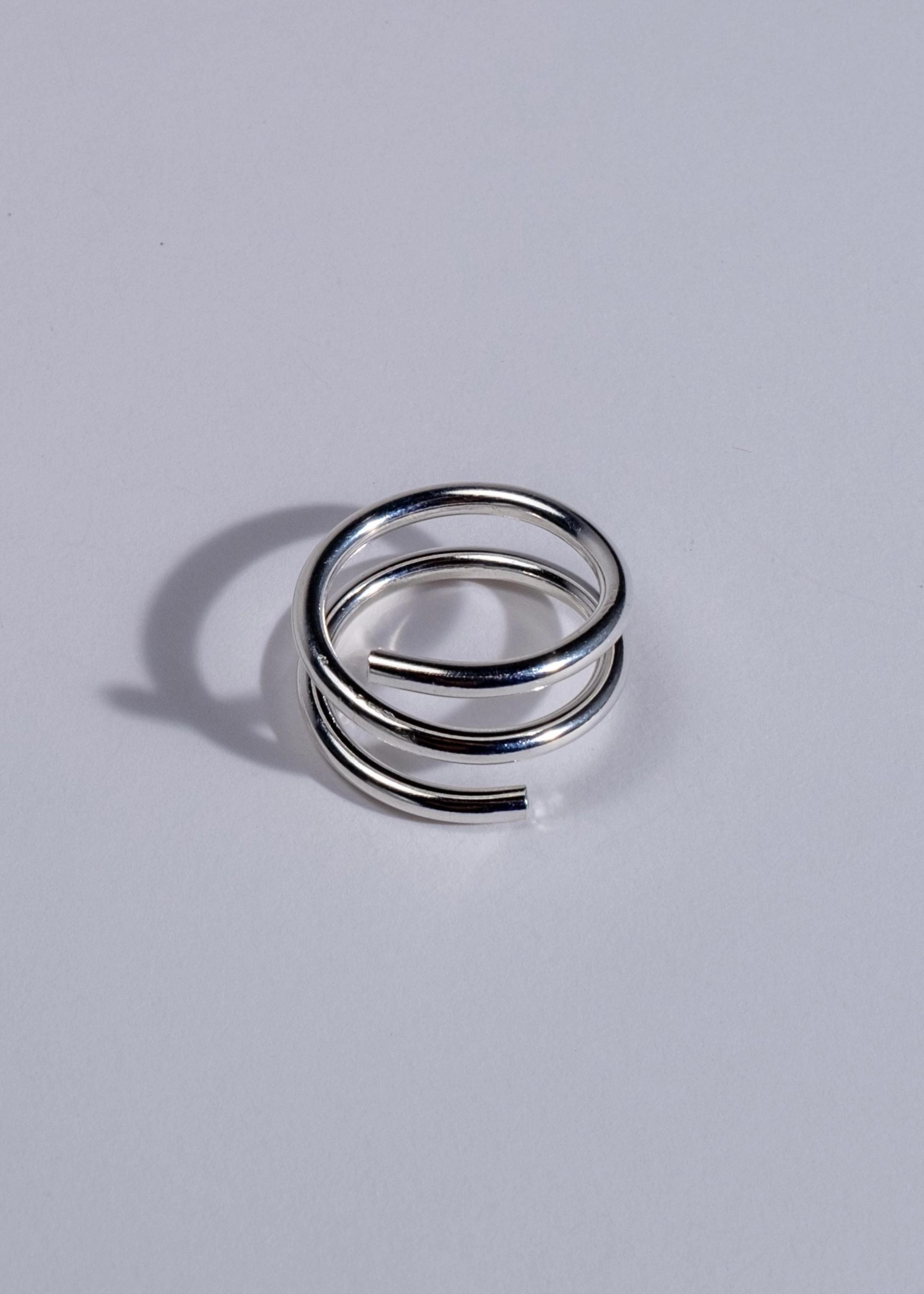 Spiral silver ring