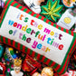 Needlepoint pillow, most wonderful time of year
