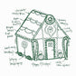 Gingerbread house tea towel