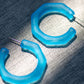 Kay hoops, frosted aqua blue