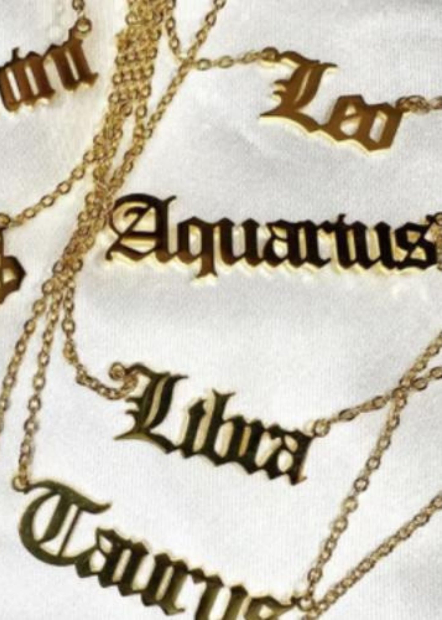 Zodiac nameplate necklace
